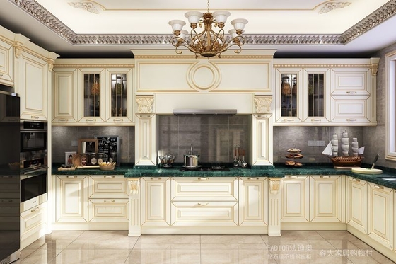 Opulent and Refined Custom Stainless Steel Kitchen Cabinetry with Deep Green Marble Countertop and Soft-Close Doors