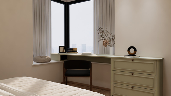 Mung Bean Grey Stainless Steel Bedroom Wardrobe Sleek And Elegant  Easy Clean