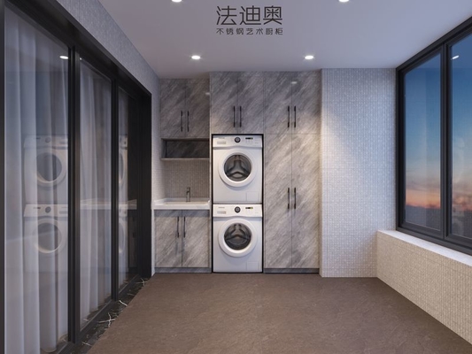 विशाल भंडारण और चिकनी काले हैंडल के साथ मिलोस रंगीन बालकनी भंडारण इकाई